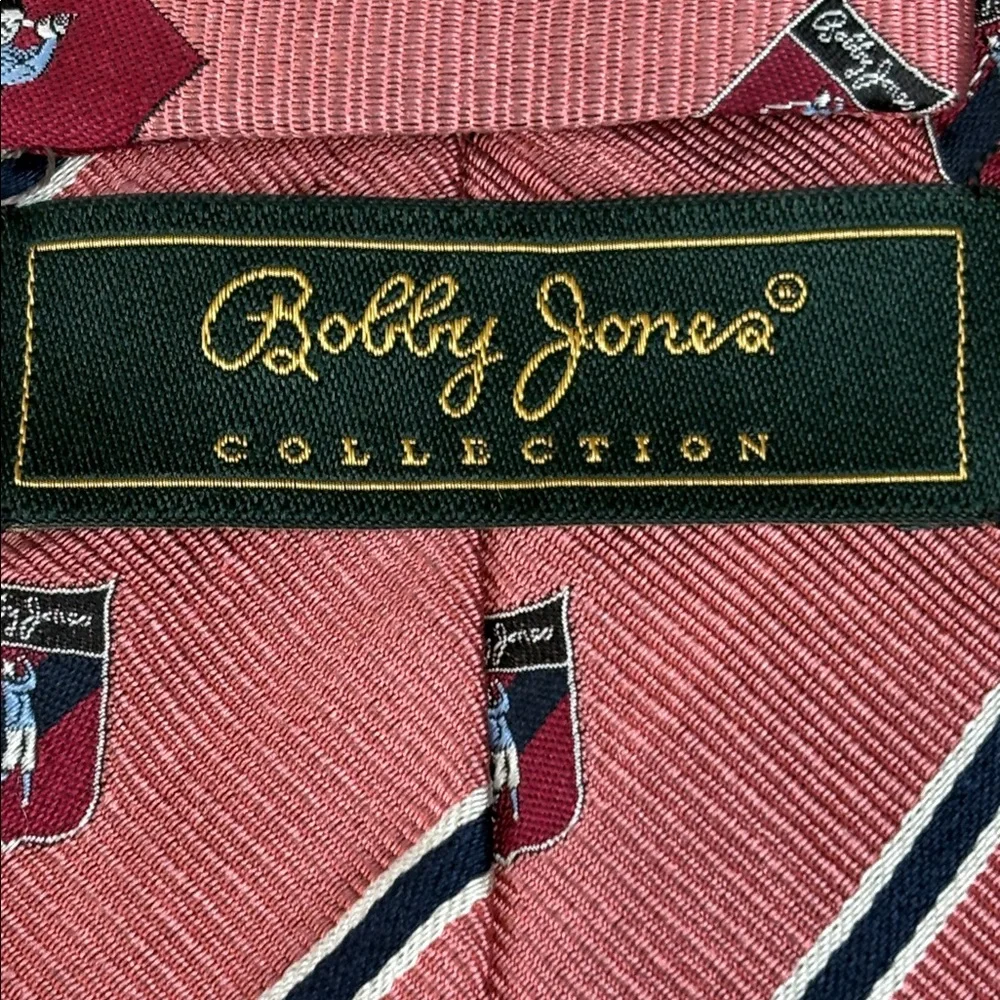 Bobby Jones Neck Tie Pink & White‎ Striped Golf Tie